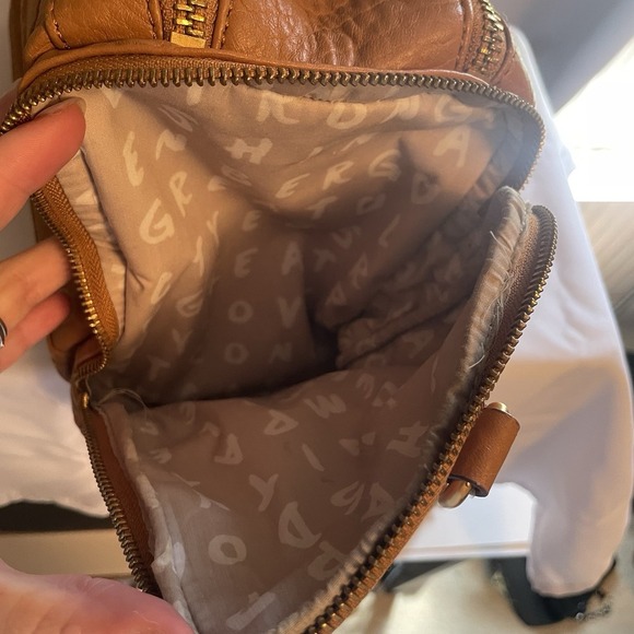 Aimee Kestenberg Car-Go Satchel Purse Handbag Shoulder Crossbody Bag Brown Zip - Picture 9 of 16